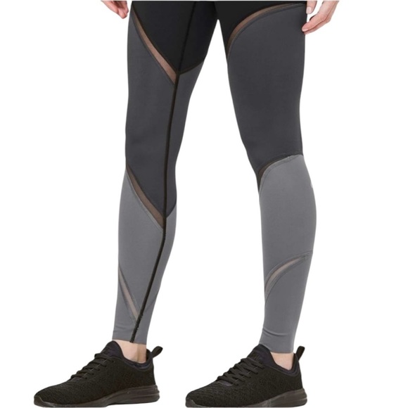Lululemon Colour Me Ombré Tights Gray Obsidian Mesh Size 10 28” - Picture 2 of 9